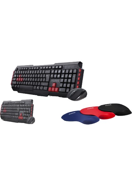 Kablosuz Klavye Mouse Set - Bilek Destekli Mouse Pad
