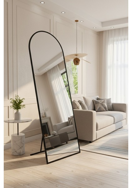 Siyah Influencer Boy Aynası - 180X60 Ayarlanabilir Ayaklı