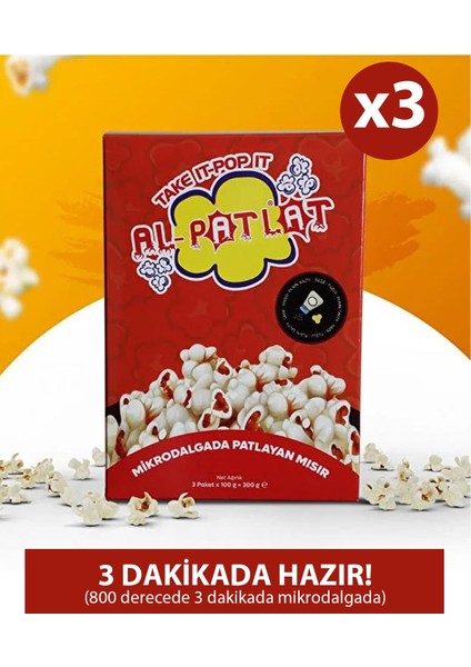 Asfstore Al-Patlat Mikrodalgada Patlayan Mısır 3X100 gr 3 Adet