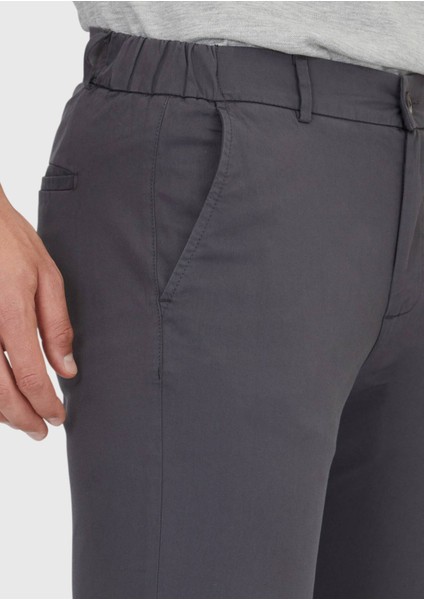 Antrasit Düz Dokuma Jogging Fit Casual Pamuk Karışımlı Pantolon