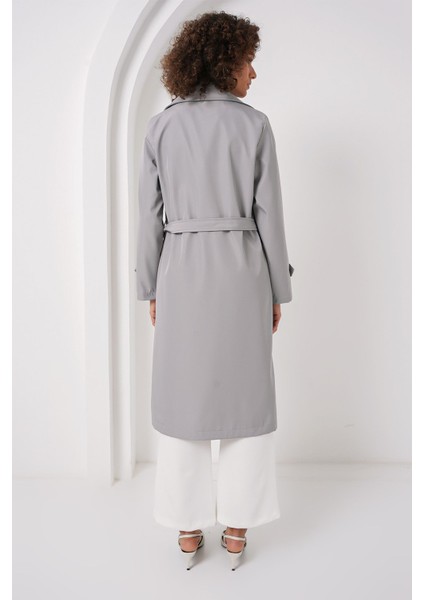 Kadın BDART Düğmeli Astarlı Trençkot Grey