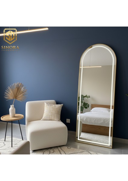 Işıklı Metal Çerçeveli Influencer Boy Ayna Gold – Ayaklı & Katlanabilir indirimleri