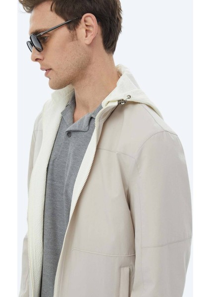 Taş Regular Fit Dik Yaka Casual Dokuma Çift Taraflı Mont