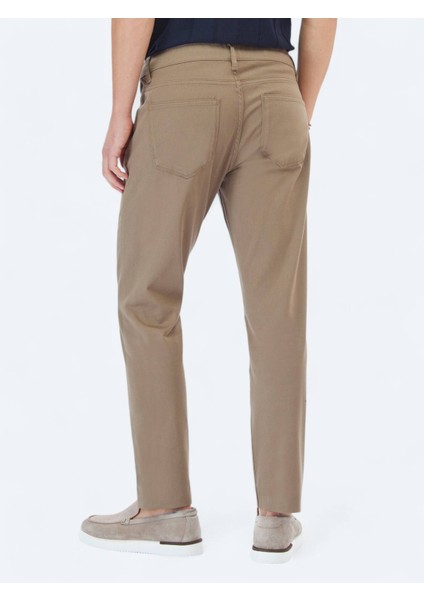 Fındık Düz Dokuma Slim Fit Casual Pamuk Karışımlı Pantolon