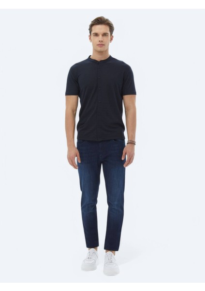 Lacivert Düz Regular Fit Casual Gömlek