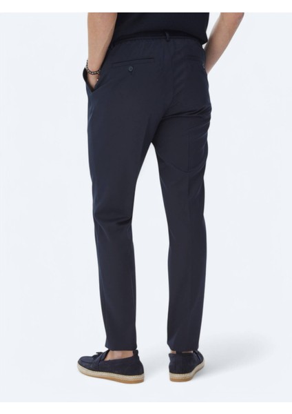 Lacivert Dokuma Jogging Fit Casual Pantolon