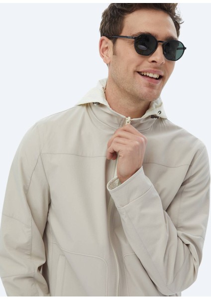 Taş Regular Fit Dik Yaka Casual Dokuma Çift Taraflı Mont