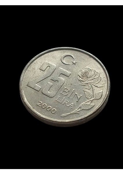 25 Bin Lira 2000 Madeni Koleksiyon Para . Antika Koleksiyon Madeni Para.