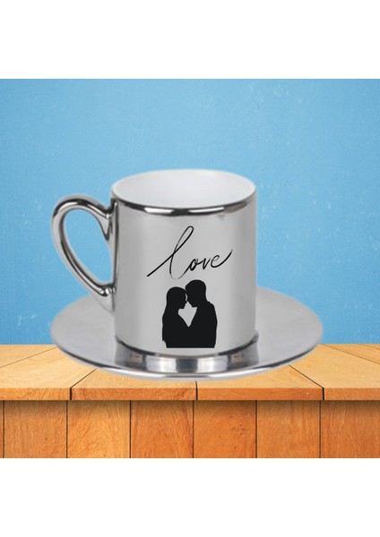 Love Baskılı Çiftlere Özel Ikili Porselen Kahve Fincanı modelleri