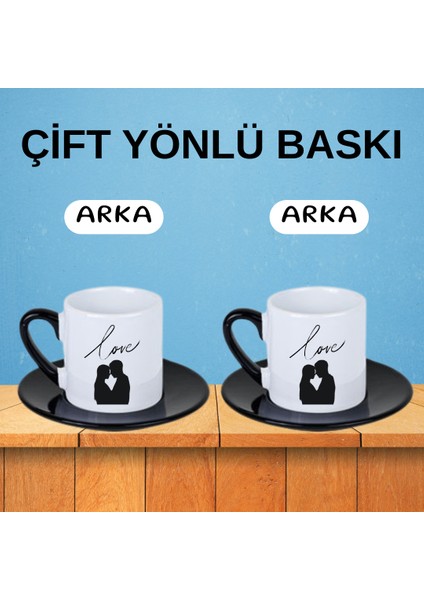 Love Baskılı Çiftlere Özel Ikili Porselen Kahve Fincanı fiyatları