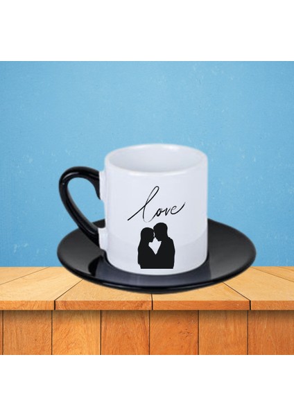 Love Baskılı Çiftlere Özel Ikili Porselen Kahve Fincanı modelleri