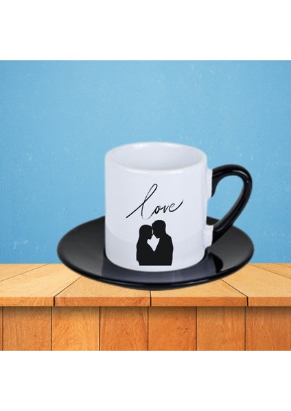 Love Baskılı Çiftlere Özel Ikili Porselen Kahve Fincanı fırsatları