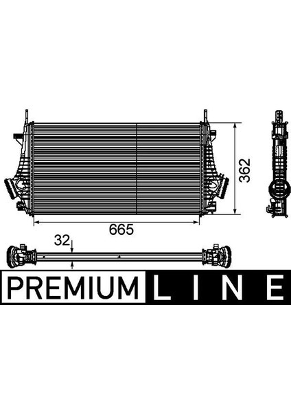 TURBO RADYATÖRÜ INTERCOOLER INSIGNIA A 2009-2017 1.6 CDTI LET-DTH-DTJ 2.0 DTH-NFT-NHT-DTR AL/PL/BRZ 2.8 NET-NER 665X361.7X32 1302647 13241751