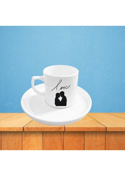 Love Baskılı Çiftlere Özel Ikili Porselen Kahve Fincanı modelleri