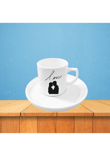 Love Baskılı Çiftlere Özel Ikili Porselen Kahve Fincanı fırsatları