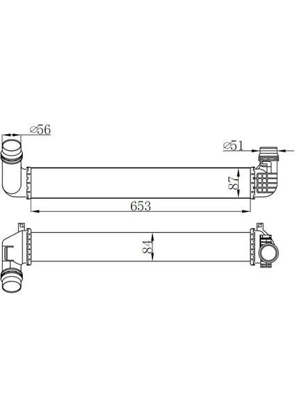 TURBO RADYATÖRÜ INTERCOOLER FLUENCE 2010 1.5DCI 657X89X85 2 SIRA ALB SİSTEM 144960024R 144966078R