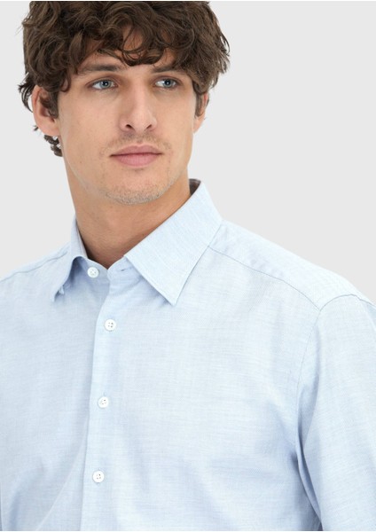 Mavi Desenli Casual Fit Dokuma Casual %100 Pamuk Gömlek