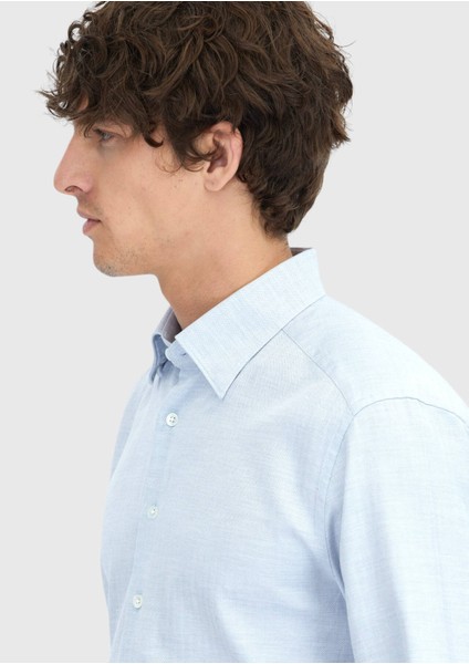 Mavi Desenli Casual Fit Dokuma Casual %100 Pamuk Gömlek