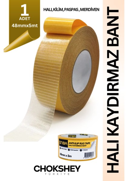 Halı Kilim Sabitleme Yapıştırma Kaydırmaz Çift Taraflı Bant 48mmx5mt- 1 Adet