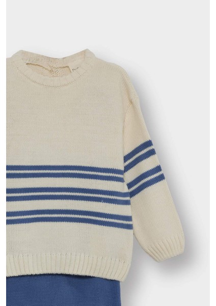 Erkek Bebek 2'li Takım Triko Çizgili Kazak Alt F2601A525AU modelleri