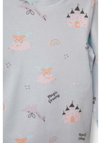 Kız Bebek Pijama Takımı Desenli Uzun Kollu Üst Uzun Alt F0631A525AU modelleri