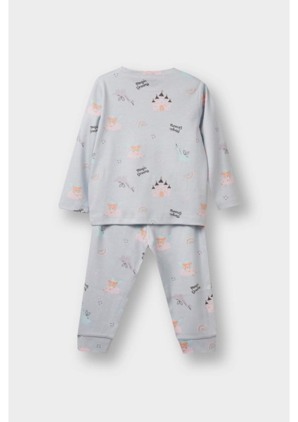 Kız Bebek Pijama Takımı Desenli Uzun Kollu Üst Uzun Alt F0631A525AU fırsatları