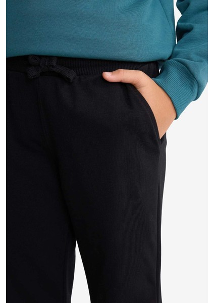 Erkek Çocuk 2'li Takım Yarım Fermuarlı Baskılı Sweatshirt Eşofman Altı F7088A825WN