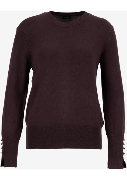 Bisiklet Yaka Basic Düz Koyu Kahve Kazak Kadın Pagosa fiyatları