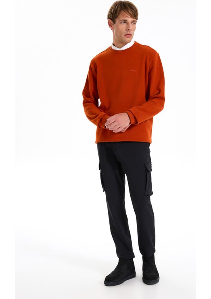 Bisiklet Yaka Düz Kiremit Erkek Sweatshırt J5WM-SWT7221 fiyatları