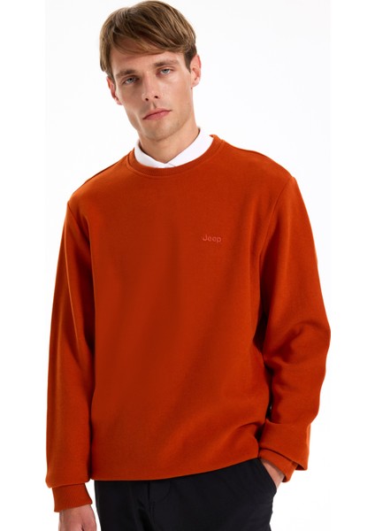 Bisiklet Yaka Düz Kiremit Erkek Sweatshırt J5WM-SWT7221 modelleri