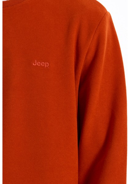 Bisiklet Yaka Düz Kiremit Erkek Sweatshırt J5WM-SWT7221 fırsatları