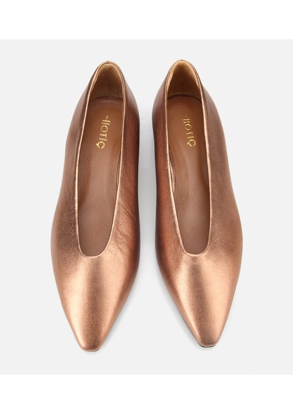 01AYH316500A470 KADIN Deri Bronz Sivri Burunlu Babet