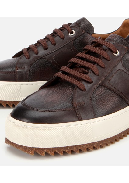 02AYH312150A480 ERKEK Deri Kahverengi Yumuşak Dokulu Kalın Tabanlı Spor Ayakkabı modelleri