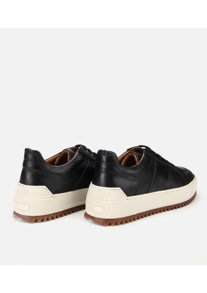 02AYH312150A100 ERKEK Deri Siyah Yumuşak Dokulu Kalın Tabanlı Spor Ayakkabı fırsatları