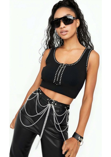 Zincir Detaylı Şık Deri Harness Kemer - APFT512 fiyatları