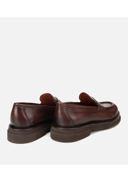 02AYH312160A480 ERKEK Deri Kahverengi Yumuşak Dokulu Kalın Tabanlı Klasik Loafer fırsatları