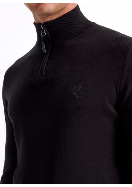 Bato Yaka Basic Düz Siyah Erkek Kazak F5WM-KZK 2555 fırsatları