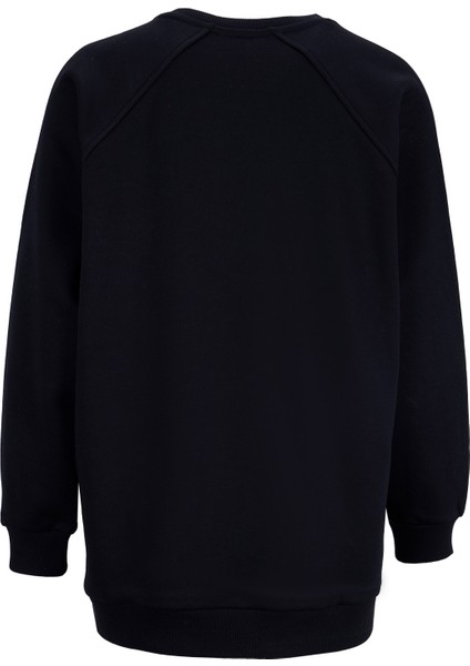 Bisiklet Yaka Düz Siyah Kadın Sweatshırt Falu-Y modelleri