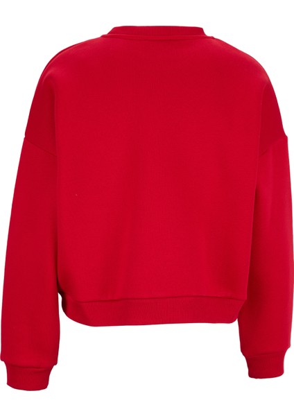Bisiklet Yaka Düz Kırmızı Kadın Sweatshırt Ravello-Y fiyatları