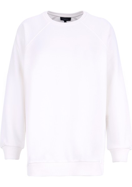 Bisiklet Yaka Düz Ekru Kadın Sweatshırt Falu-Y fiyatları