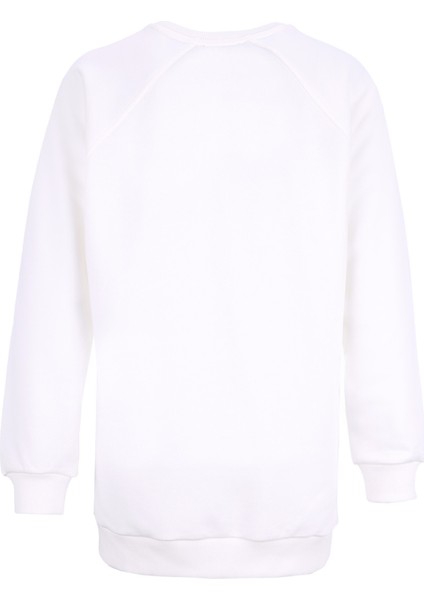 Bisiklet Yaka Düz Ekru Kadın Sweatshırt Falu-Y modelleri