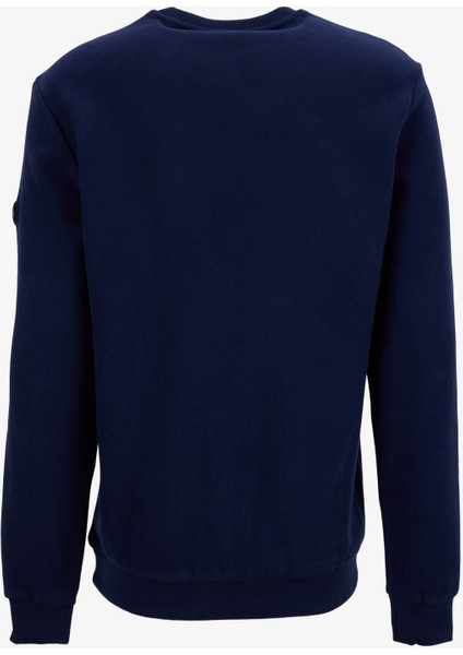 D5WM-SWT3940 Lacivert Bisiklet Yaka Relaxed Düz Erkek Sweatshırt modelleri