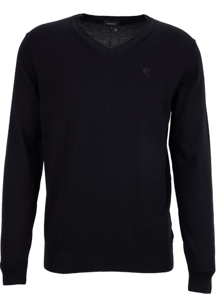 V Yaka Basic Düz Siyah Erkek Kazak F5WM-KZK 2557 fiyatları