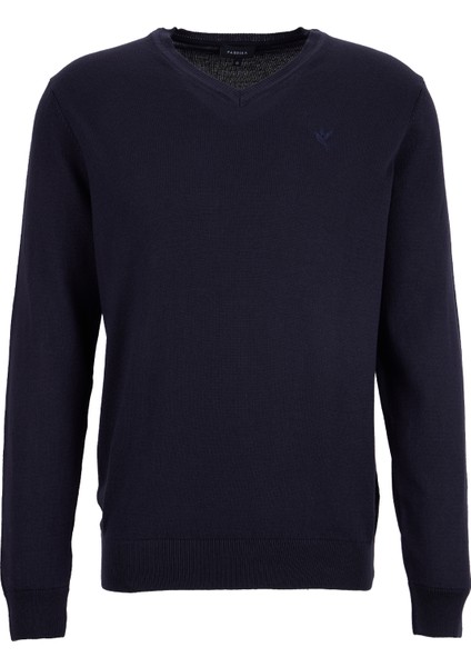 V Yaka Basic Düz Lacivert Erkek Kazak F5WM-KZK 2557 fırsatları