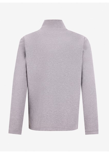 D5WM-SWT3301 Gri Melanj Dik Yaka Basic Düz Erkek Polar Sweatshırt modelleri