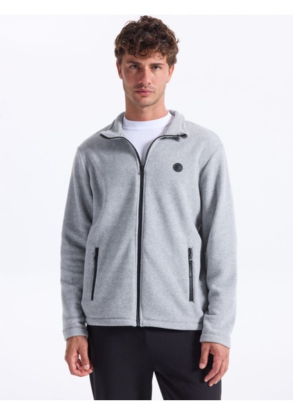 D5WM-SWT3301 Gri Melanj Dik Yaka Basic Düz Erkek Polar Sweatshırt fırsatları