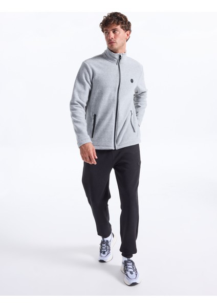 D5WM-SWT3301 Gri Melanj Dik Yaka Basic Düz Erkek Polar Sweatshırt indirimleri