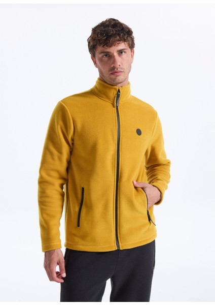 D5WM-SWT3301 Hardal Dik Yaka Basic Düz Erkek Polar Sweatshırt