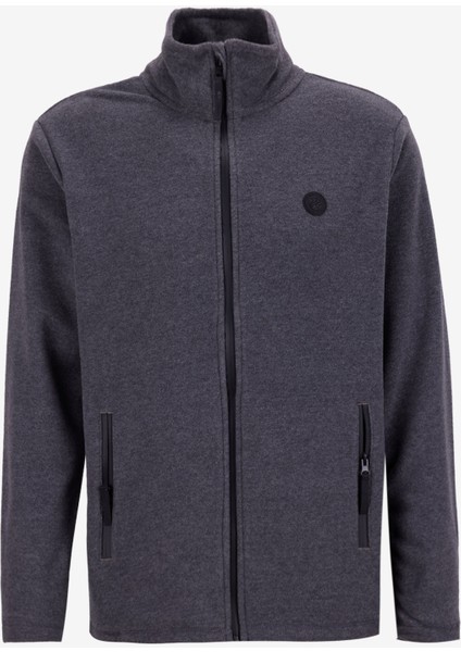 D5WM-SWT3301 Antrasit Melanj Dik Yaka Basic Düz Erkek Polar Sweatshırt fiyatları