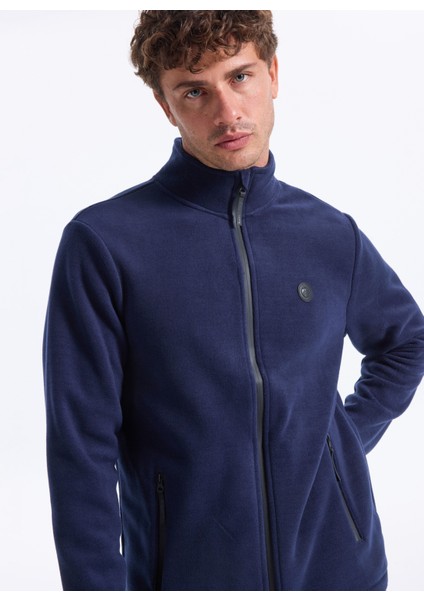 D5WM-SWT3301 Lacivert Dik Yaka Basic Düz Erkek Polar Sweatshırt indirimleri